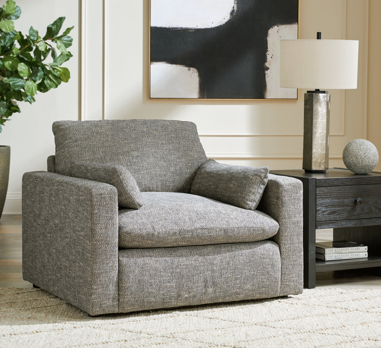 Furniture City Slidell - Ashley Furniture - Dramatic Living Room - Chair and a Half / Granite - 1170223
