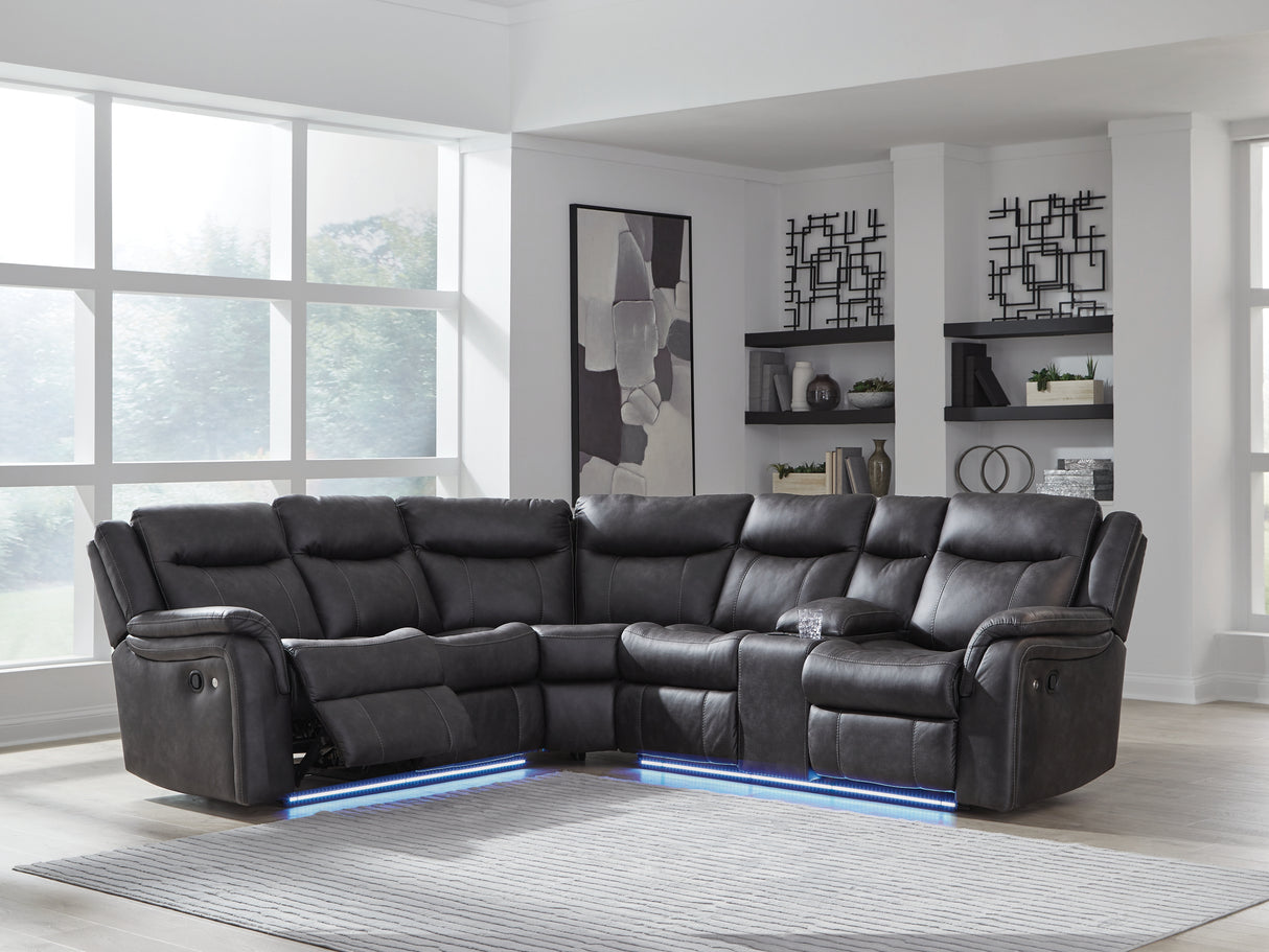 Furniture City Slidell - Ashley Furniture - Sultan Meadow Sectional - 2-Piece Reclining Sectional / Carbon - PC13001S1