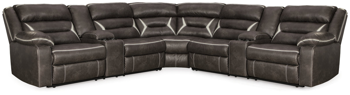 Furniture City Slidell - Ashley Furniture - Kincord Sectional - 3-Piece Power Reclining Sectional / Midnight - 13104S5