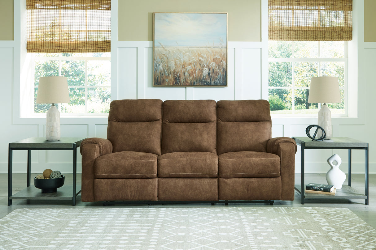 Furniture City Slidell - Ashley Furniture - Edenwold Living Room - DBL Rec Loveseat w/Console / Brindle - 1380594