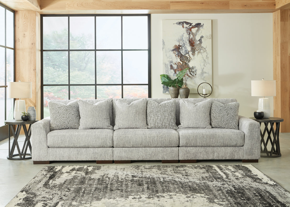 Furniture City Slidell - Ashley Furniture - Regent Park Sectional - RAF 3-Piece Sectional Sofa / Pewter - 14404S5