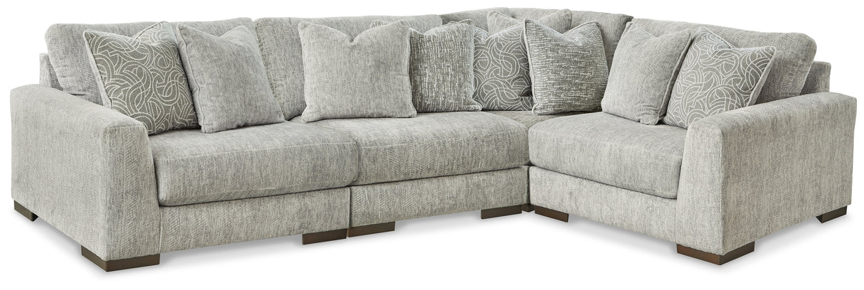 Furniture City Slidell - Ashley Furniture - Regent Park Sectional - RAF 6-Piece Sectional / Pewter - 14404S7