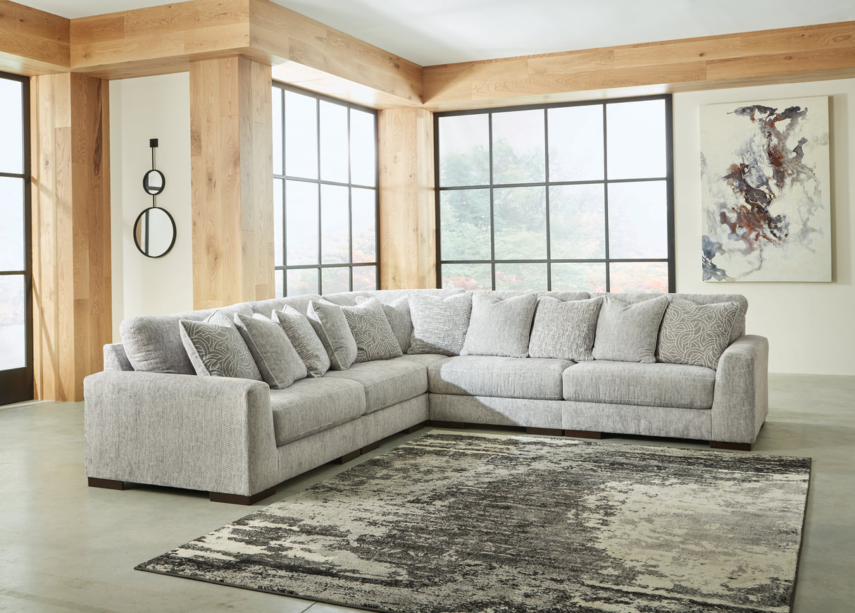 Furniture City Slidell - Ashley Furniture - Regent Park Sectional - RAF 5-Piece Sectional / Pewter - 14404S3