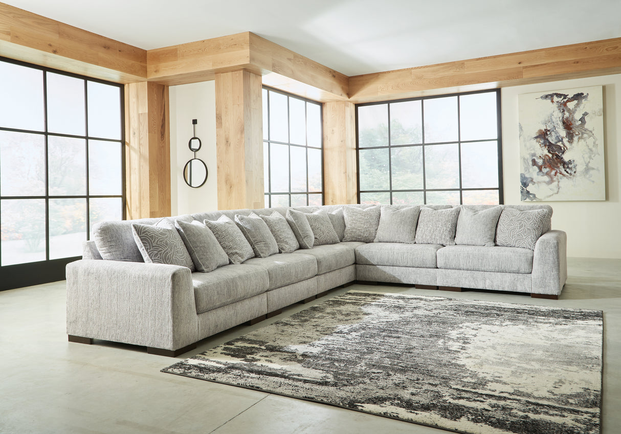 Furniture City Slidell - Ashley Furniture - Regent Park Sectional - RAF 6-Piece Sectional / Pewter - 14404S7