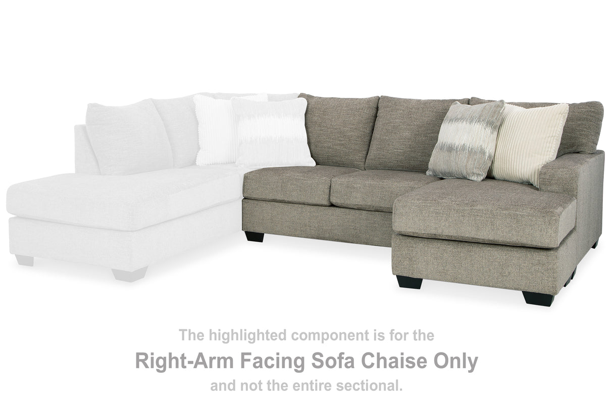 Furniture City Slidell - Ashley Furniture - Creswell Sectional - RAF Sofa Chaise / Stone - 1530503