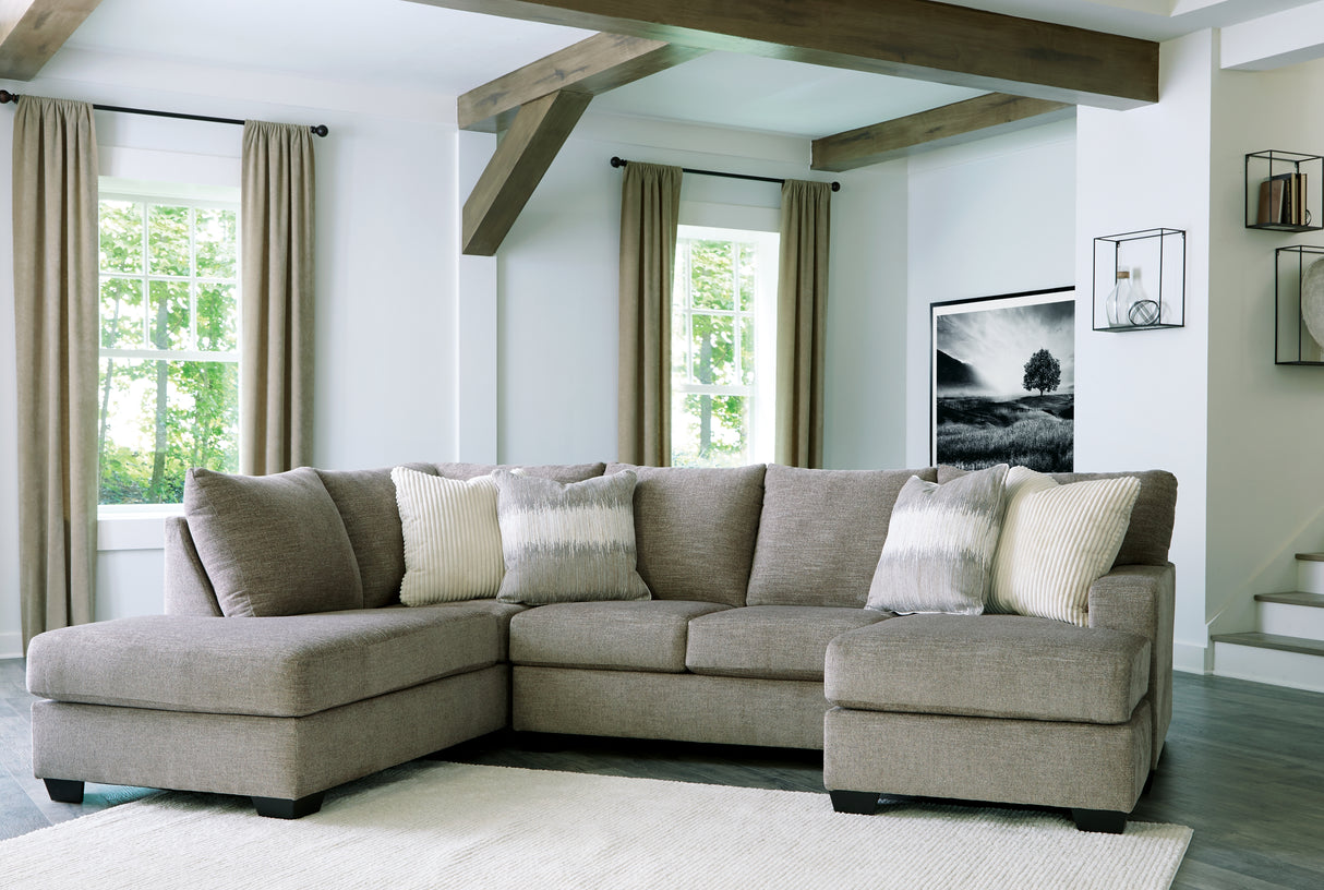 Furniture City Slidell - Ashley Furniture - Creswell Sectional - RAF 2-Piece Sectional with Chaise / Stone - 15305S2