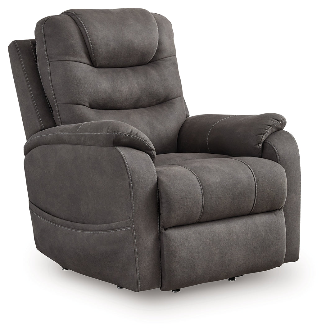 Furniture City Slidell - Ashley Furniture - Snowfield Living Room - Power Lift Recliner / Gunmetal - 1760912