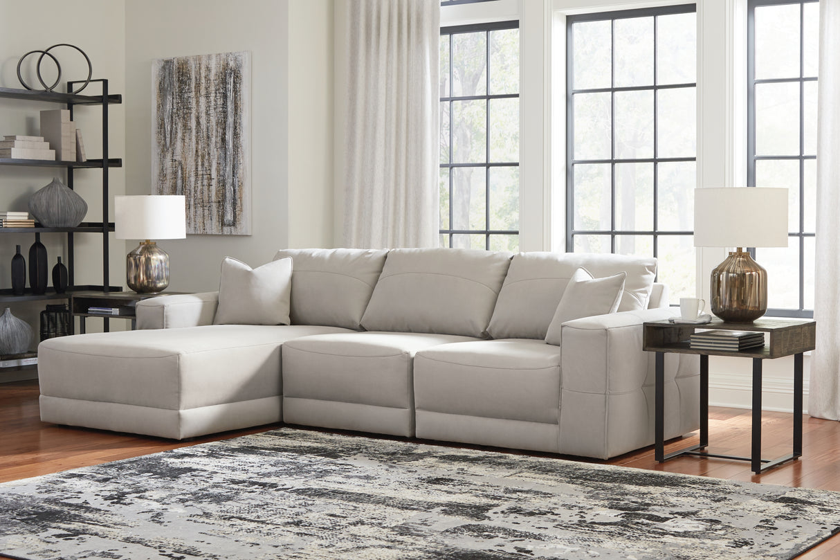 Furniture City Slidell - Ashley Furniture - Next-Gen Gaucho Sectional - RAF 3-Piece Sectional Sofa with Chaise / Gray - 18304S1