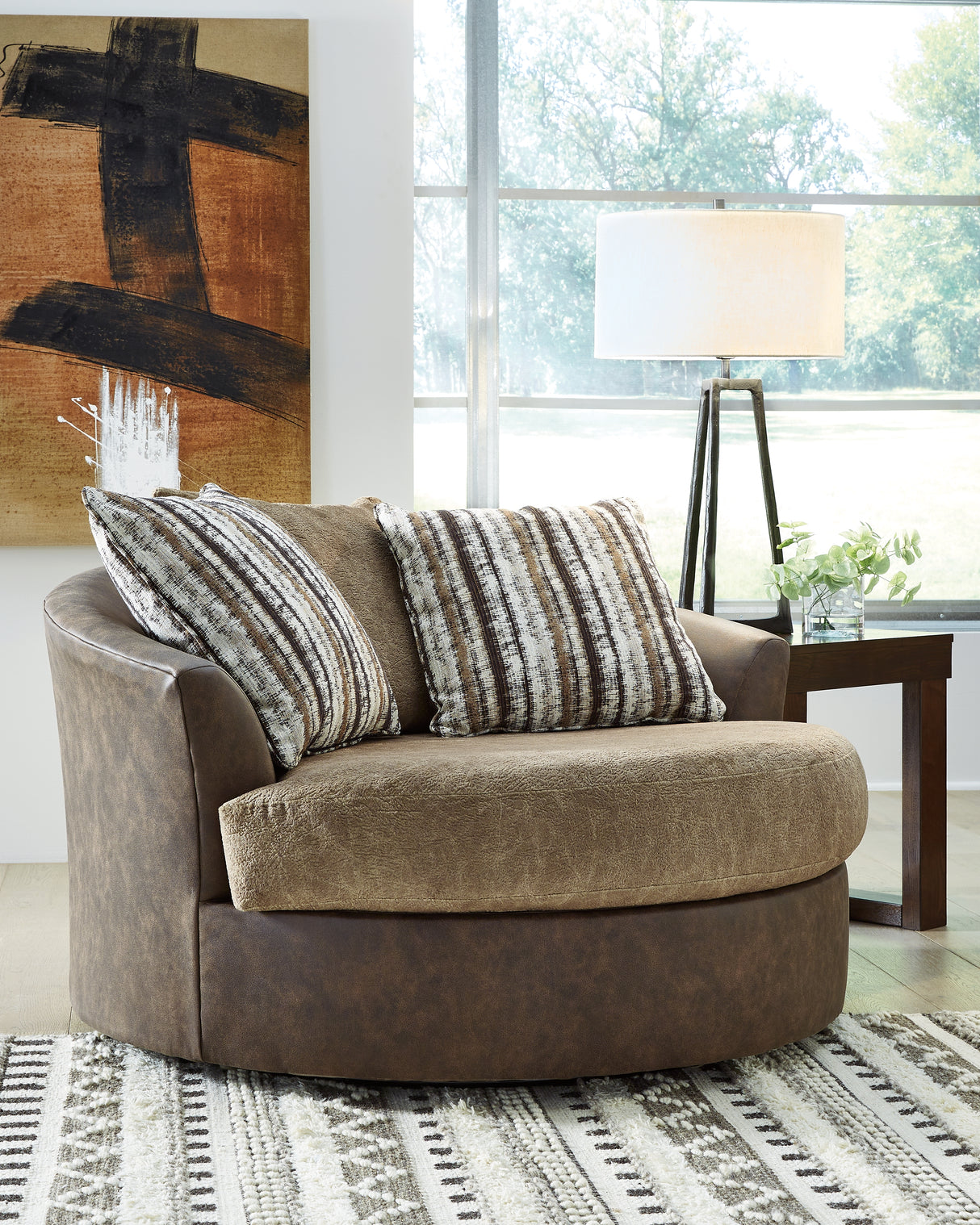 Furniture City Slidell - Ashley Furniture - Alesbury Living Room - Oversized Swivel Accent Chair / Chocolate - 1870421