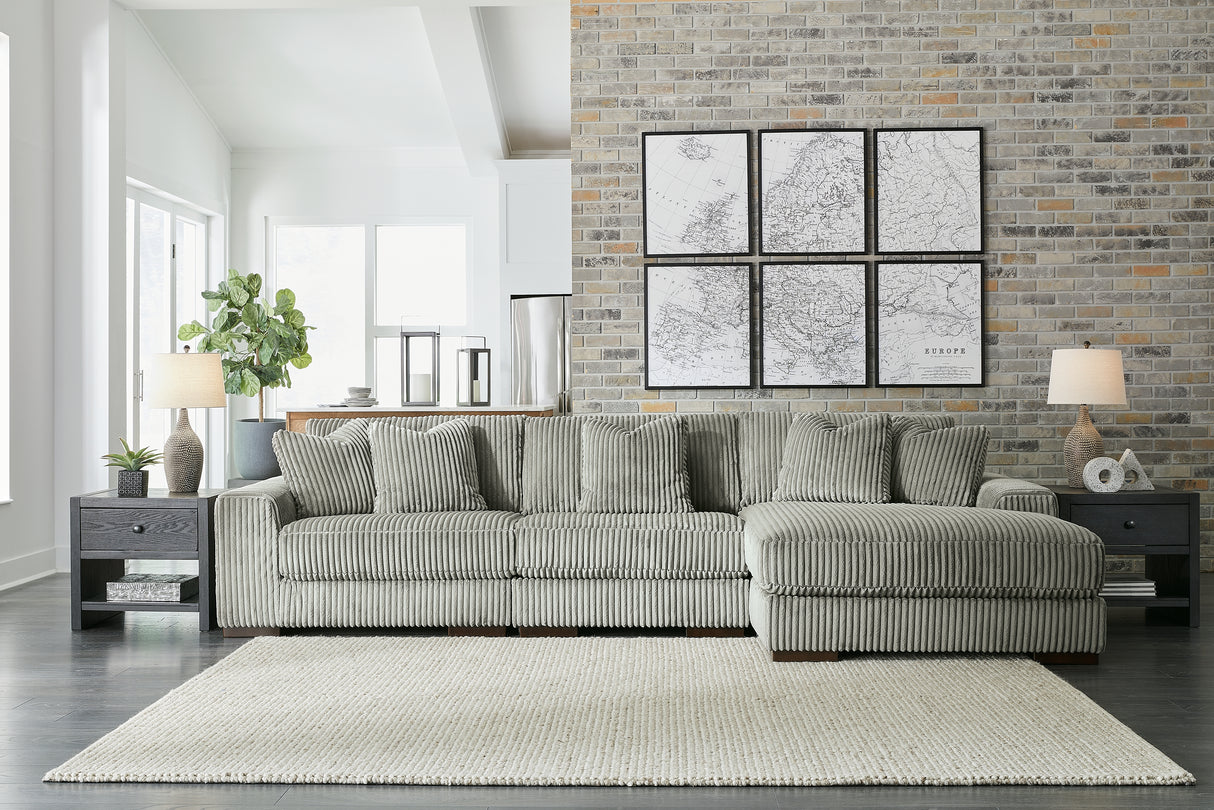 Furniture City Slidell - Ashley Furniture - Lindyn Sectional - RAF 3-Piece Sectional with Chaise / Fog - 21105S9