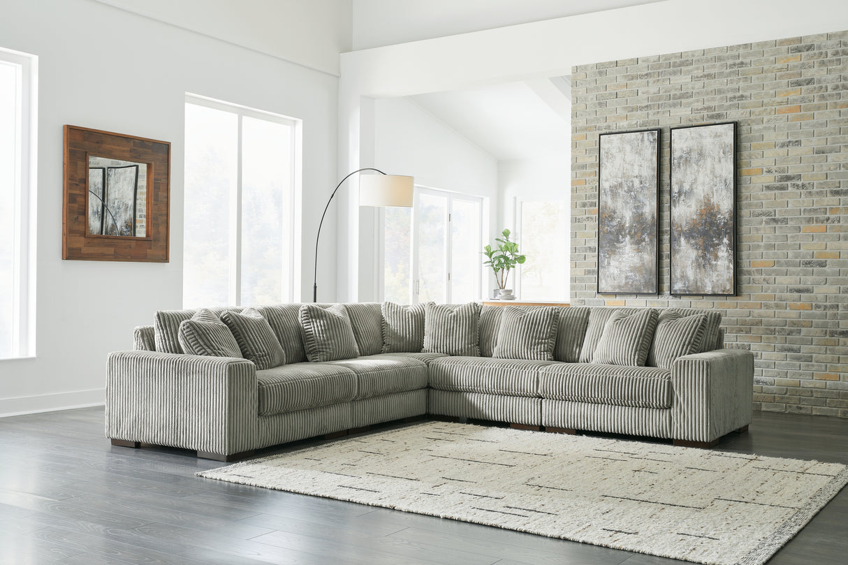 Furniture City Slidell - Ashley Furniture - Lindyn Sectional - RAF 4-Piece Sectional with Chaise / Fog - 21105S15