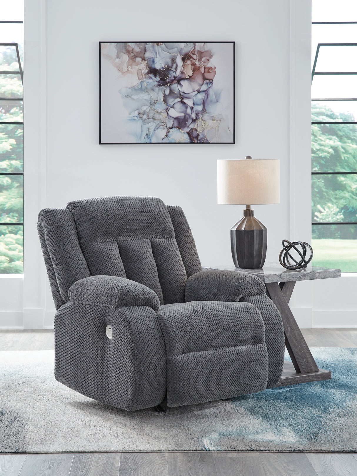 Furniture City Slidell - Ashley Furniture - Observation Living Room - Power Rocker Recliner / Steel - PC2140598