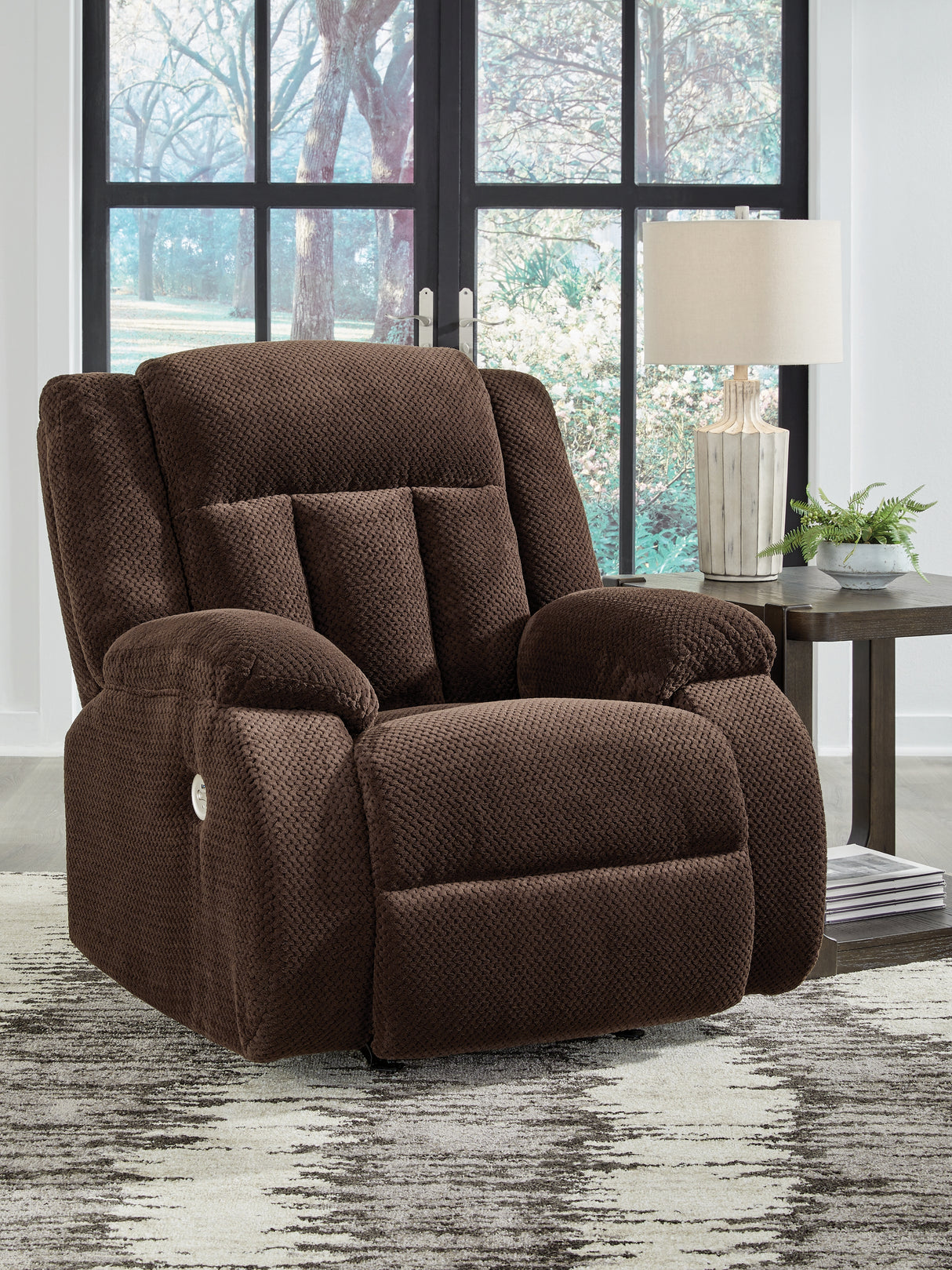 Furniture City Slidell - Ashley Furniture - Observation Living Room - REC PWR Sofa w/Drop Down Table / Chocolate - PC2140699