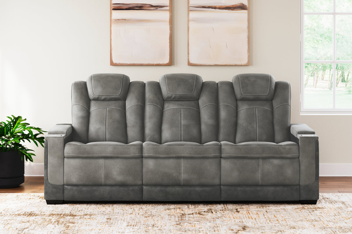 Furniture City Slidell - Ashley Furniture - Next-Gen DuraPella Living Room - PWR REC Sofa with ADJ Headrest / Slate - 2200415