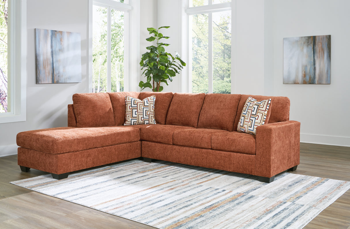 Furniture City Slidell - Ashley Furniture - Aviemore Sectional - RAF 2-Piece Sectional with Chaise / Spice - 24304S1