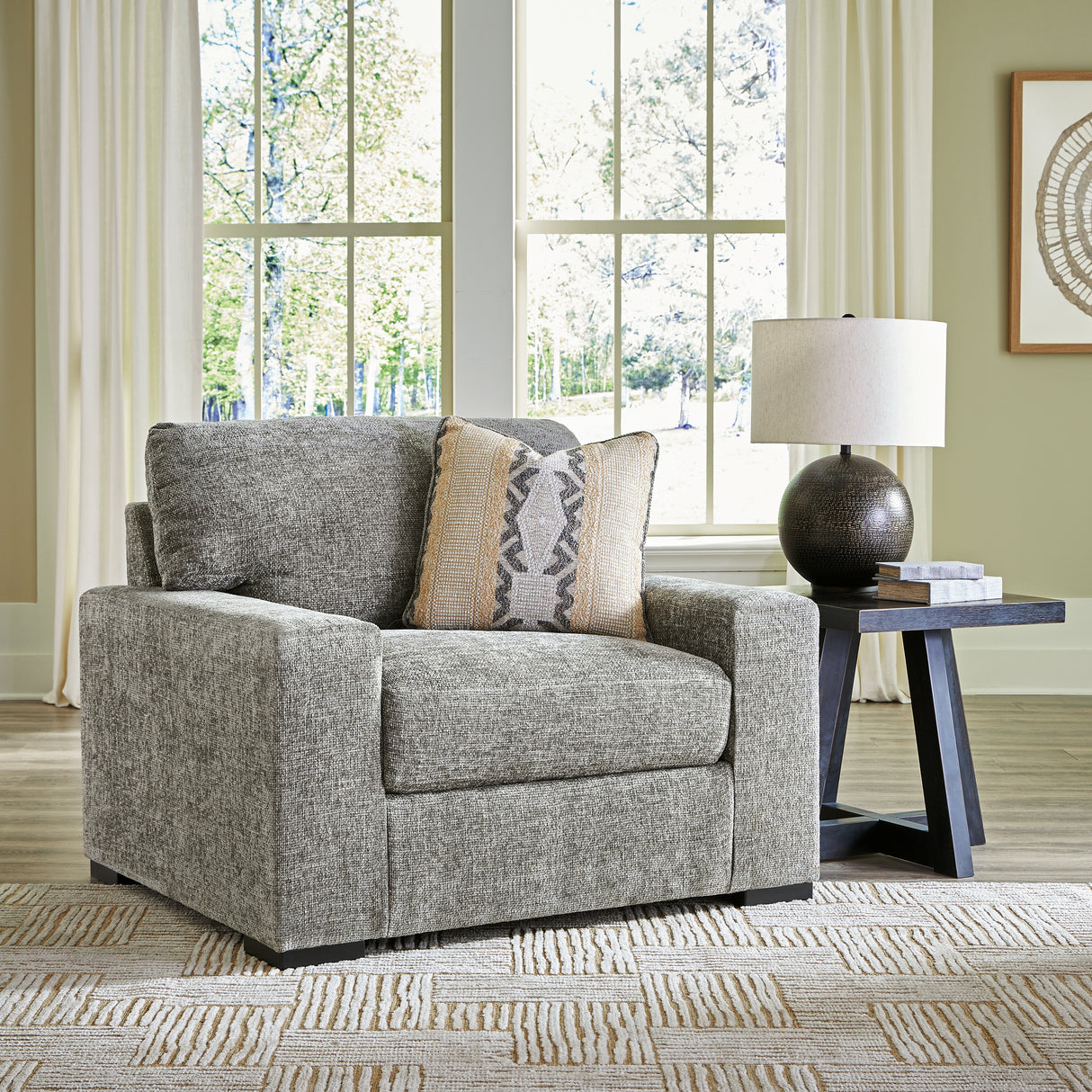 Furniture City Slidell - Ashley Furniture - Dunmor Living Room - Chair and a Half / Graphite - 2490423