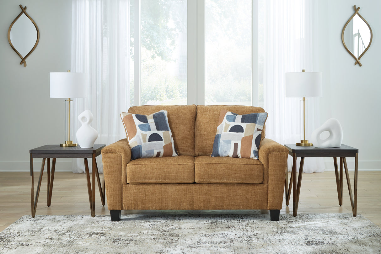 Furniture City Slidell - Ashley Furniture - Erinslane Living Room - Loveseat / Honey - 2520735