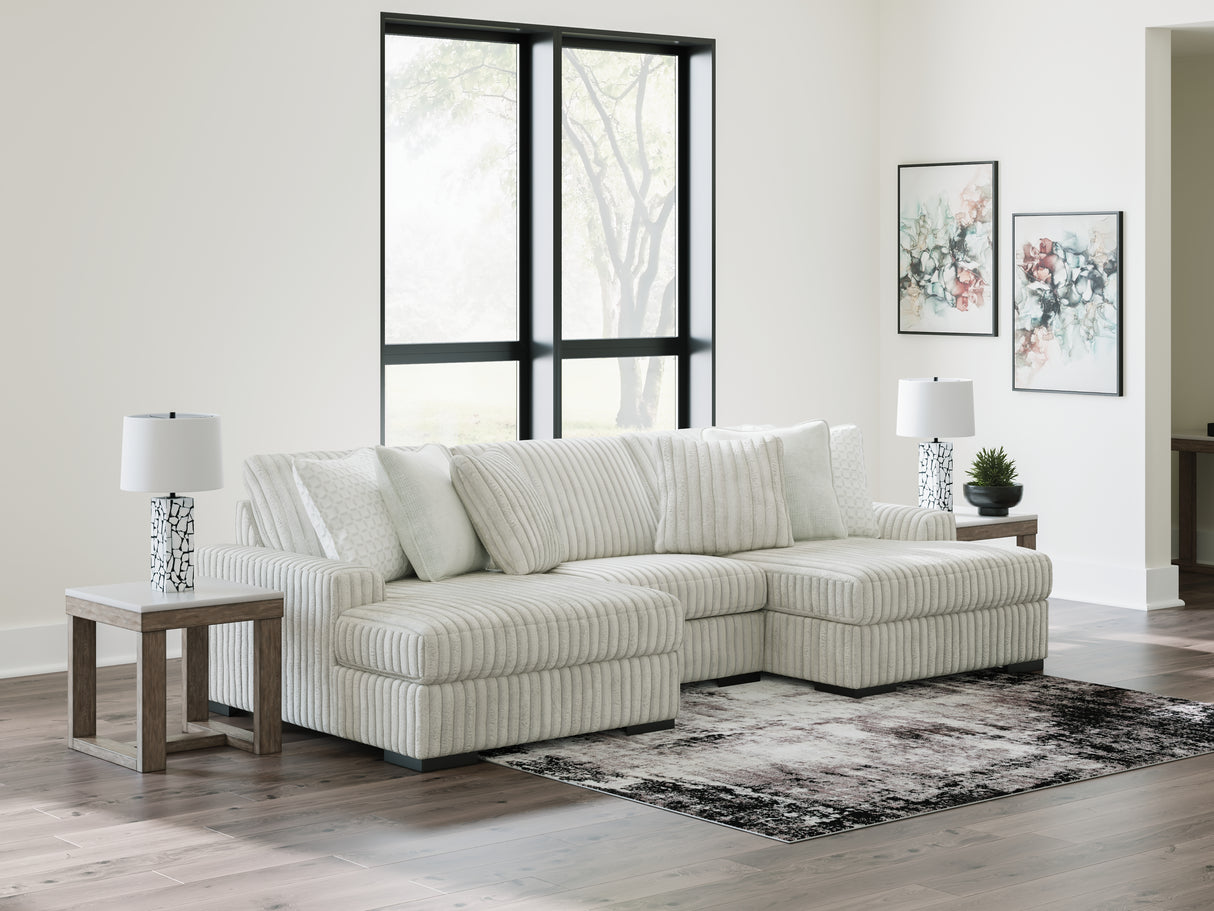 Furniture City Slidell - Ashley Furniture - Stupendous Sectional - RAF 3-Piece Sectional with Double Chaise / Alloy - 25903S4
