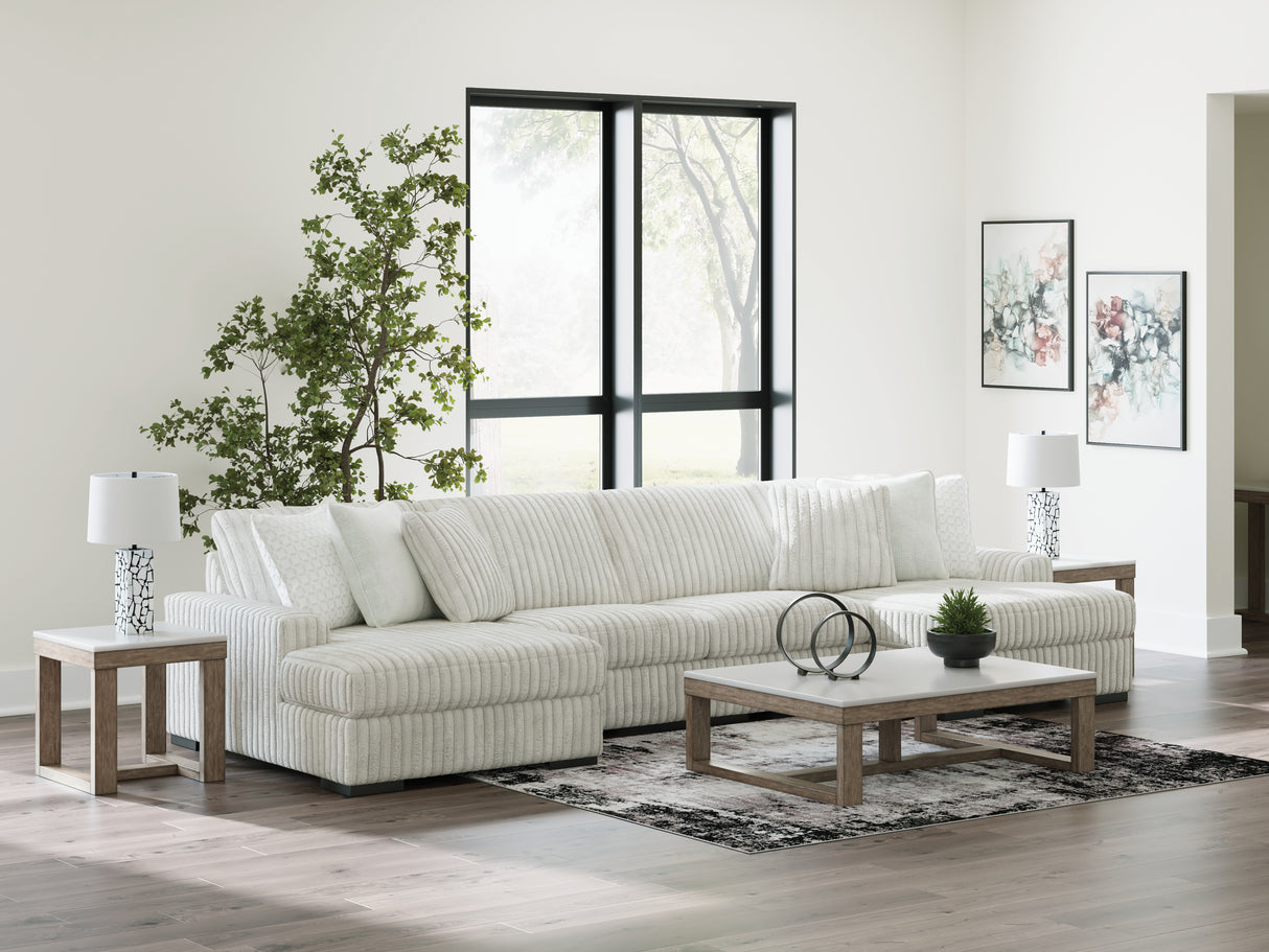 Furniture City Slidell - Ashley Furniture - Stupendous Sectional - RAF 4-Piece Sectional with Double Chaise / Alloy - 25903S5