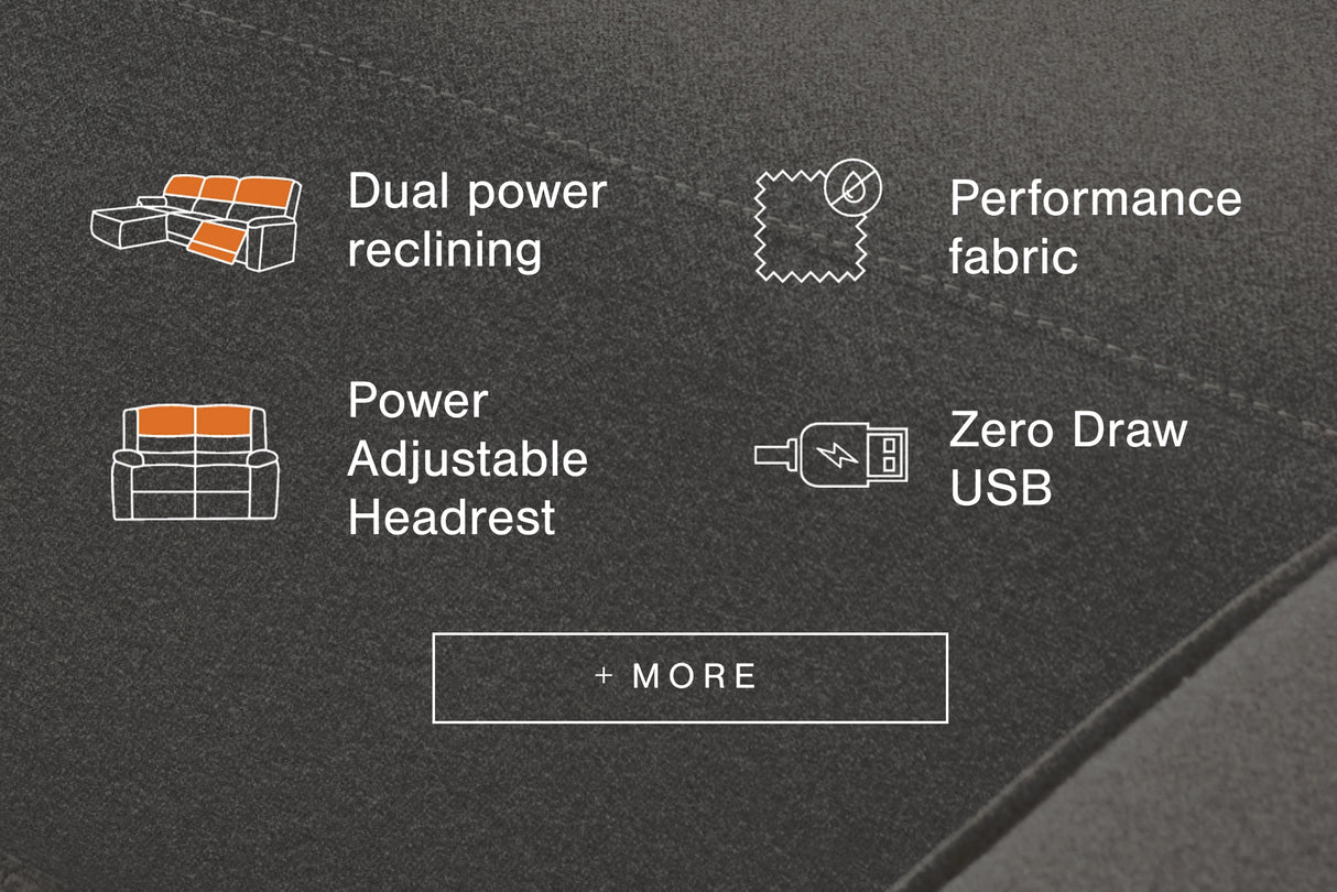 Furniture City Slidell - Ashley Furniture - ModMax II Sectional - 6-Piece Reclining Sectional with Chaise and Audio Console / Salt and Pepper - 65906S29