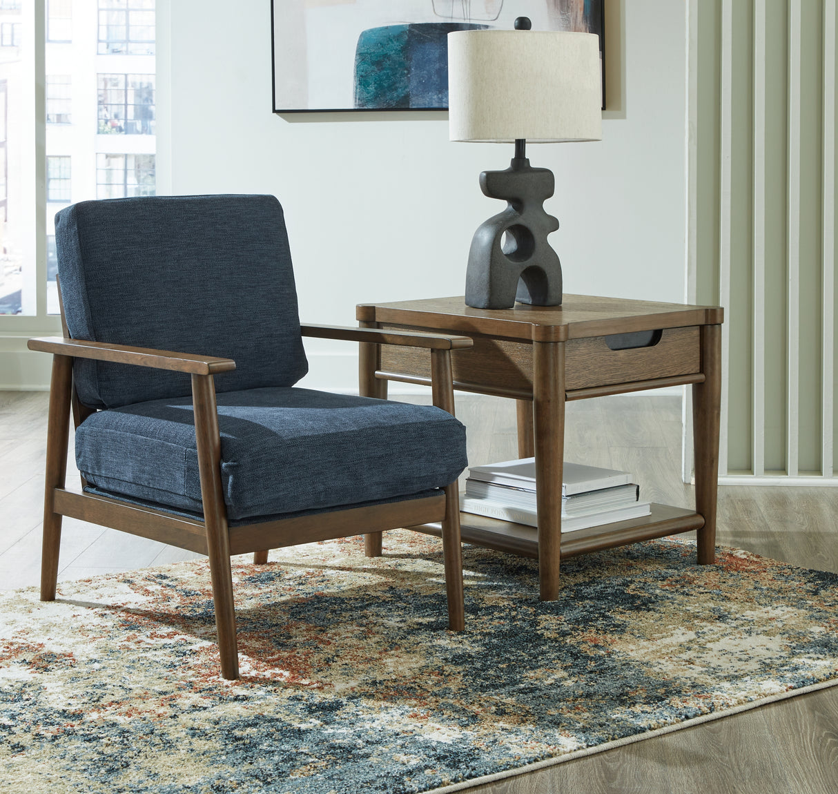 Furniture City Slidell - Ashley Furniture - Bixler Living Room - Showood Accent Chair / Navy - 2610660