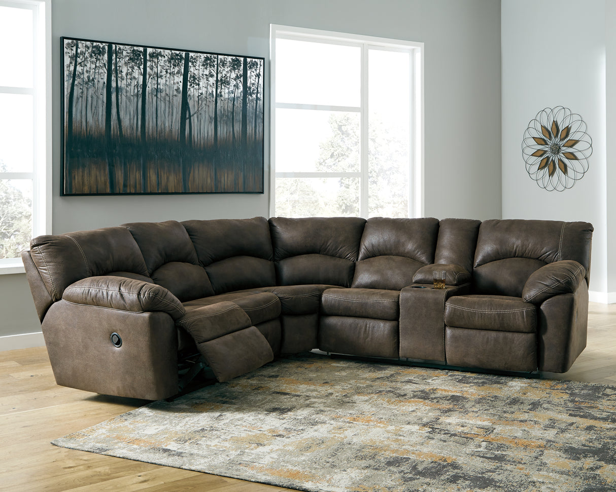 Furniture City Slidell - Ashley Furniture - Tambo Sectional - 2-Piece Reclining Sectional / Canyon - 27802S1
