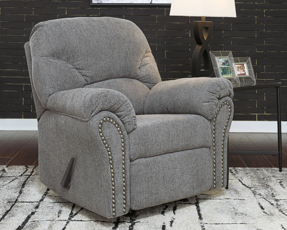 Furniture City Slidell - Ashley Furniture - Allmaxx Living Room - Rocker Recliner / Pewter - 2810525