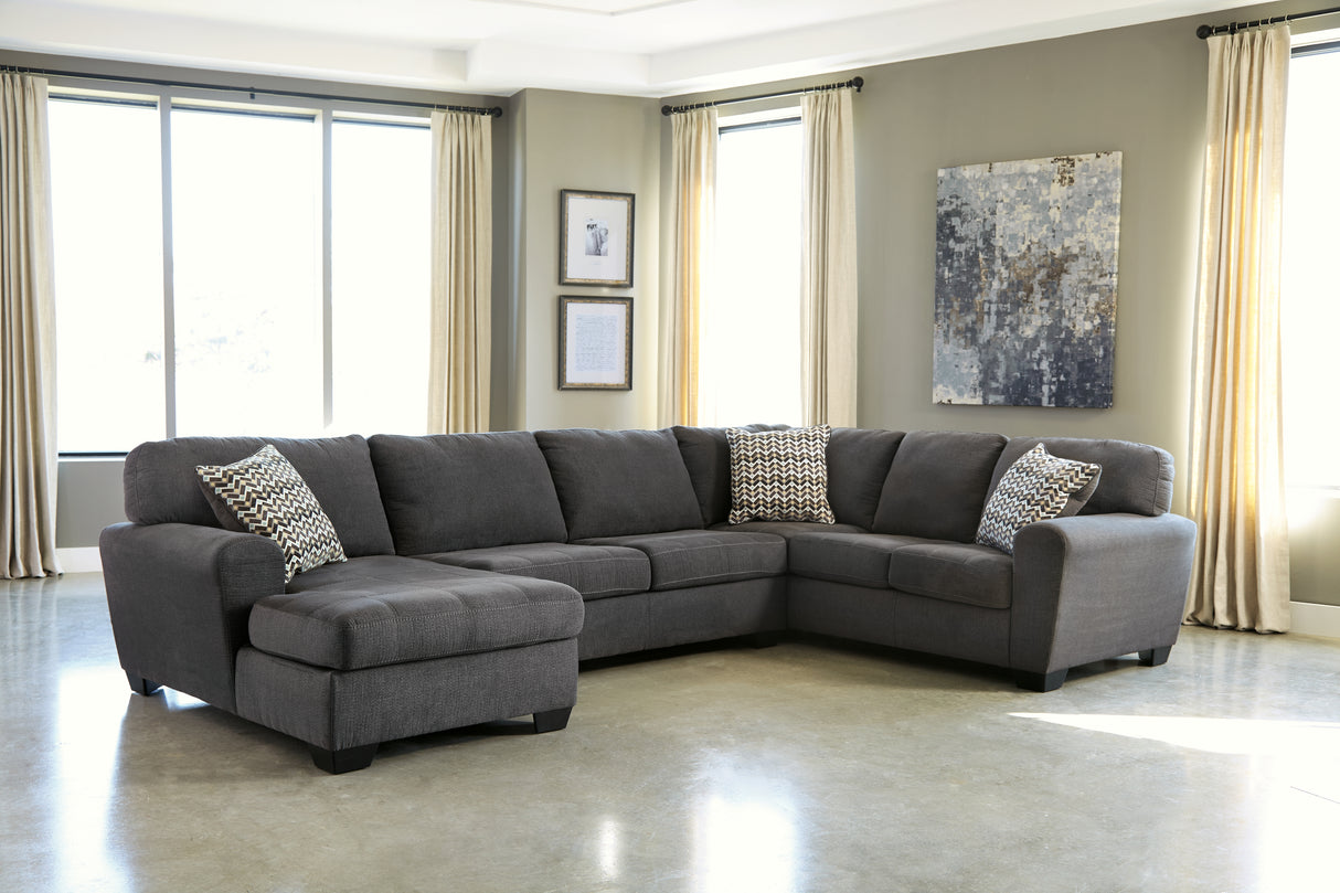 Furniture City Slidell - Ashley Furniture - Ambee Sectional - RAF 3-Piece Sectional with Chaise / Slate - 28620S1