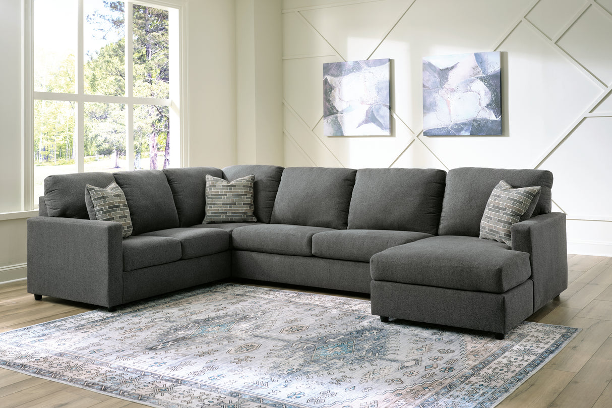 Furniture City Slidell - Ashley Furniture - Edenfield Sectional - LAF 3-Piece Sectional with Chaise / Charcoal - 29003S2