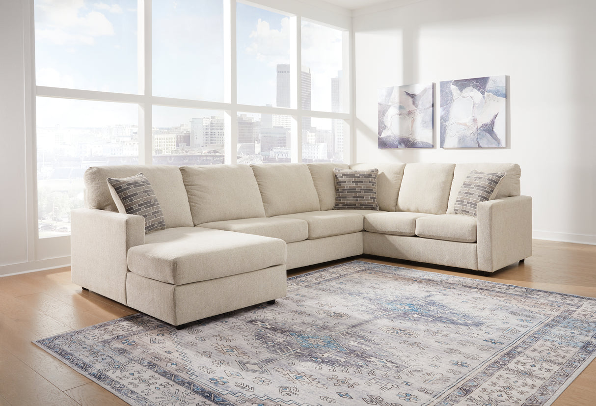 Furniture City Slidell - Ashley Furniture - Edenfield Sectional - RAF 3-Piece Sectional with Chaise / Linen - 29004S1