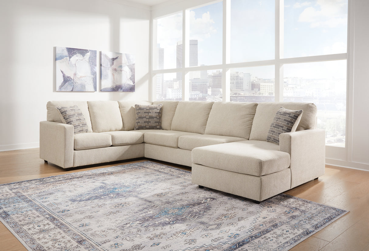Furniture City Slidell - Ashley Furniture - Edenfield Sectional - LAF 3-Piece Sectional with Chaise / Linen - 29004S2
