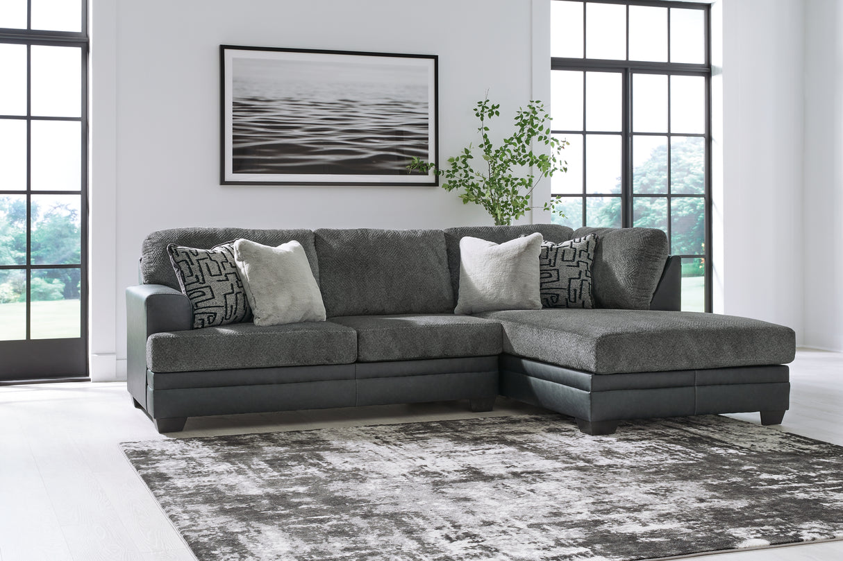 Furniture City Slidell - Ashley Furniture - Brixley Pier Sectional - LAF 2-Piece Sectional with Chaise / Graphite - 29906S2