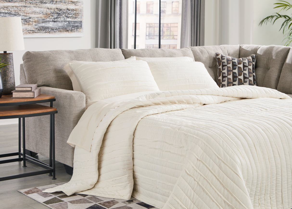 Furniture City Slidell - Ashley Furniture - Mahoney Sectional - 2-Piece Sleeper Sectional with Chaise / Pebble - 31004S4