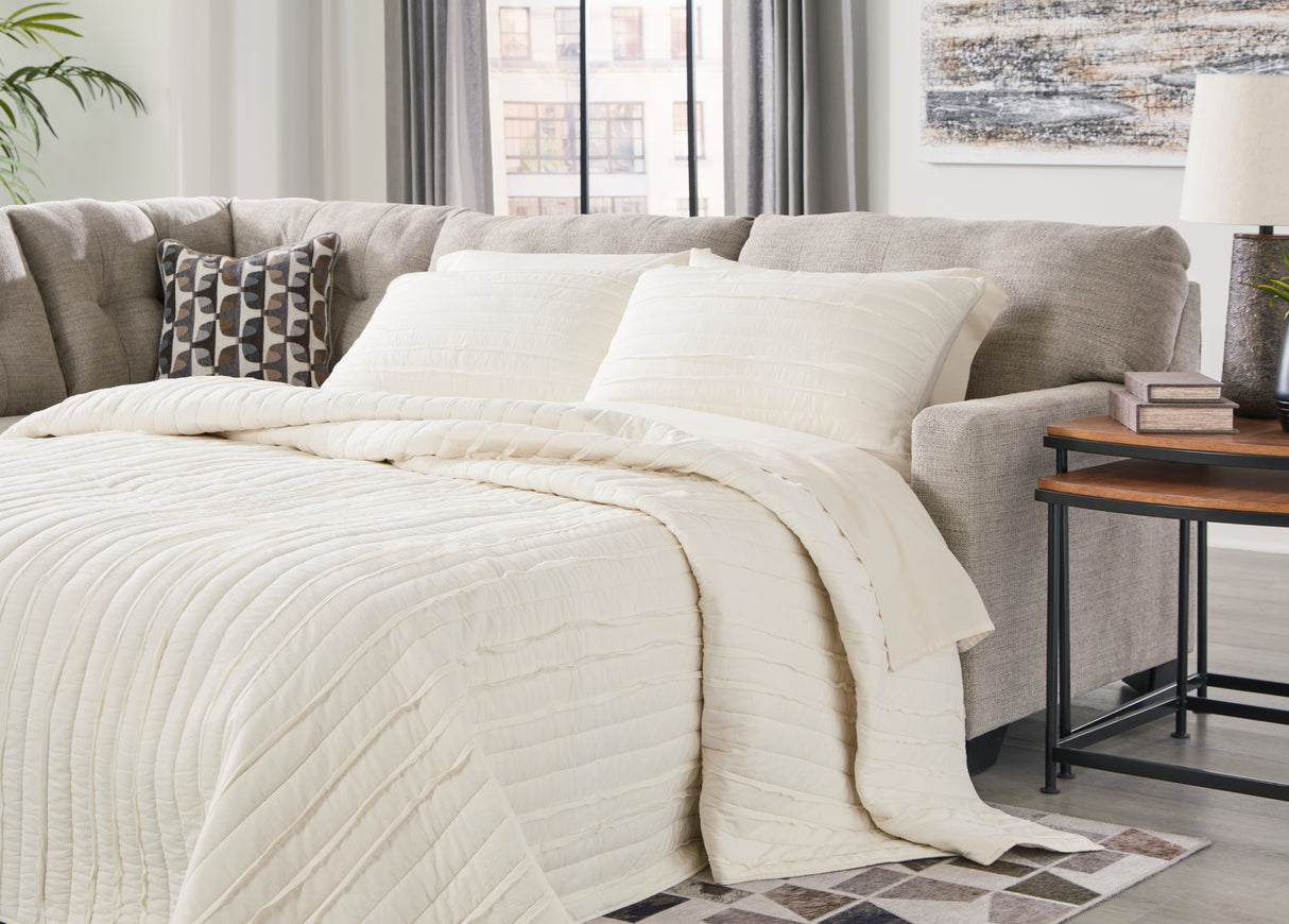 Furniture City Slidell - Ashley Furniture - Mahoney Sectional - RAF 2-Piece Sleeper Sectional with Chaise / Pebble - 31004S3