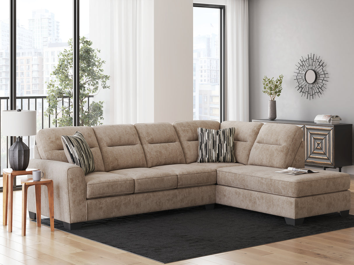 Furniture City Slidell - Ashley Furniture - Olten Sectional - LAF 2-Piece Sectional with Chaise / Mocha - 31304S2