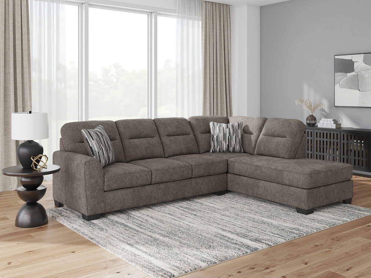 Furniture City Slidell - Ashley Furniture - Olten Sectional - RAF 2-Piece Sectional with Chaise / Graphite - 31305S1
