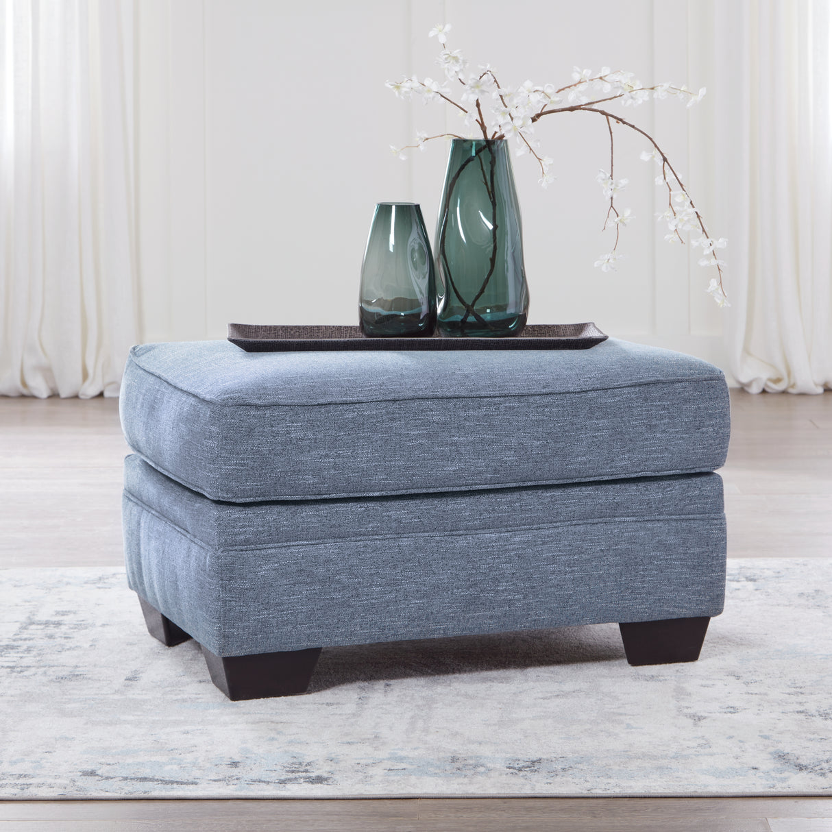 Furniture City Slidell - Ashley Furniture - Carissa Manor Living Room - Ottoman / Denim - 3260414