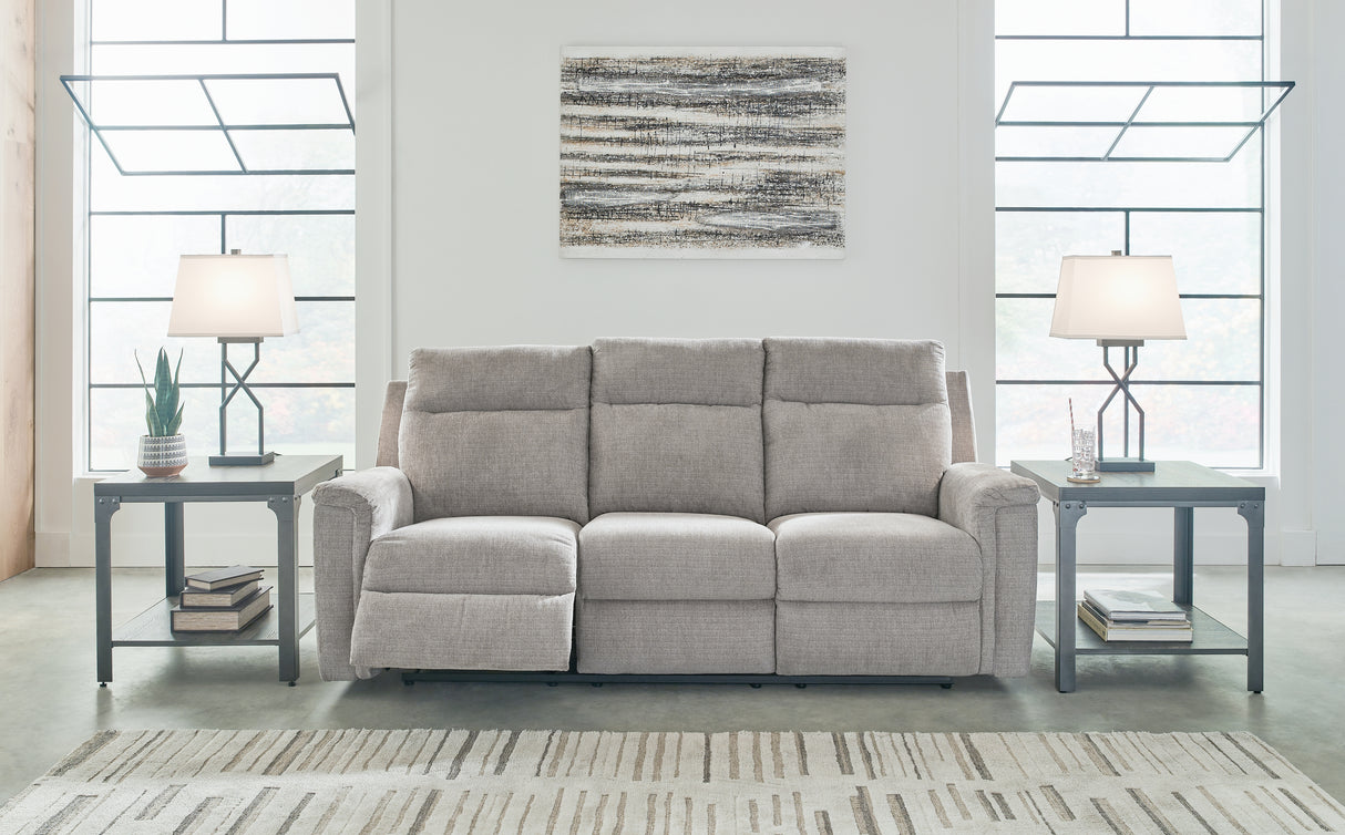 Furniture City Slidell - Ashley Furniture - Barnsana Living Room - Reclining Power Sofa / Ash - 3320187