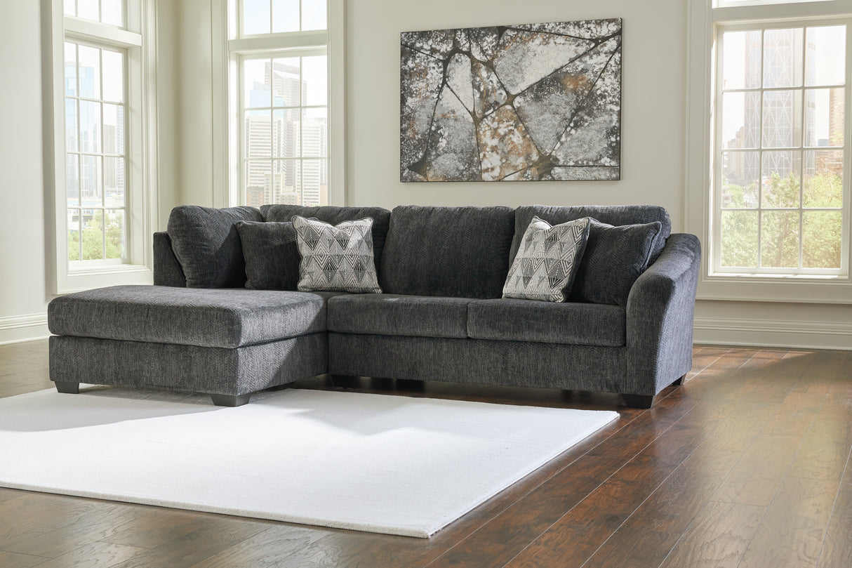 Furniture City Slidell - Ashley Furniture - Biddeford Sectional - RAF 2-Piece Sectional with Chaise / Shadow - 35504S1
