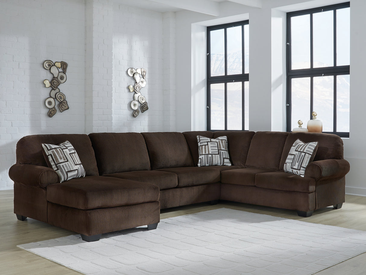 Furniture City Slidell - Ashley Furniture - Kimlee Sectional - RAF 3-Piece Sectional with Chaise / Chocolate - PC35603S1