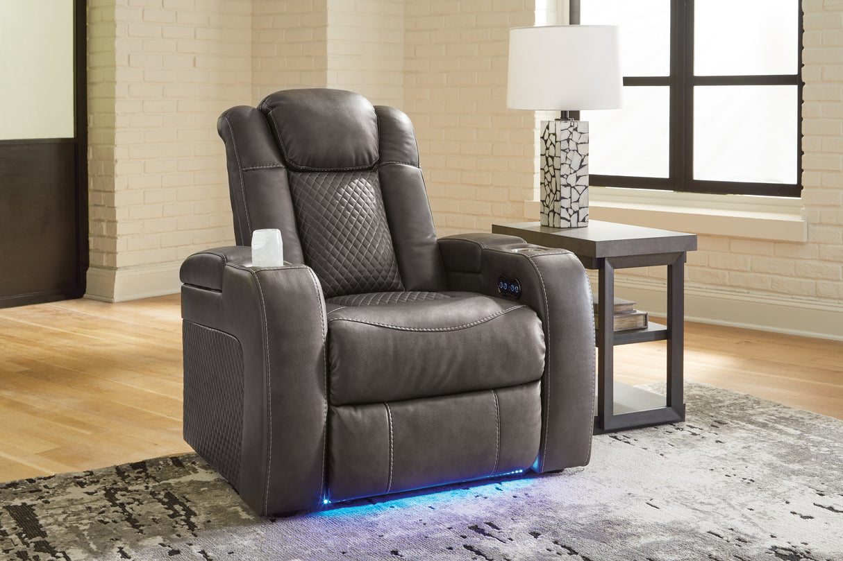 Furniture City Slidell - Ashley Furniture - Fyne-Dyme Living Room - PWR Recliner/ADJ Headrest / Shadow - 3660213