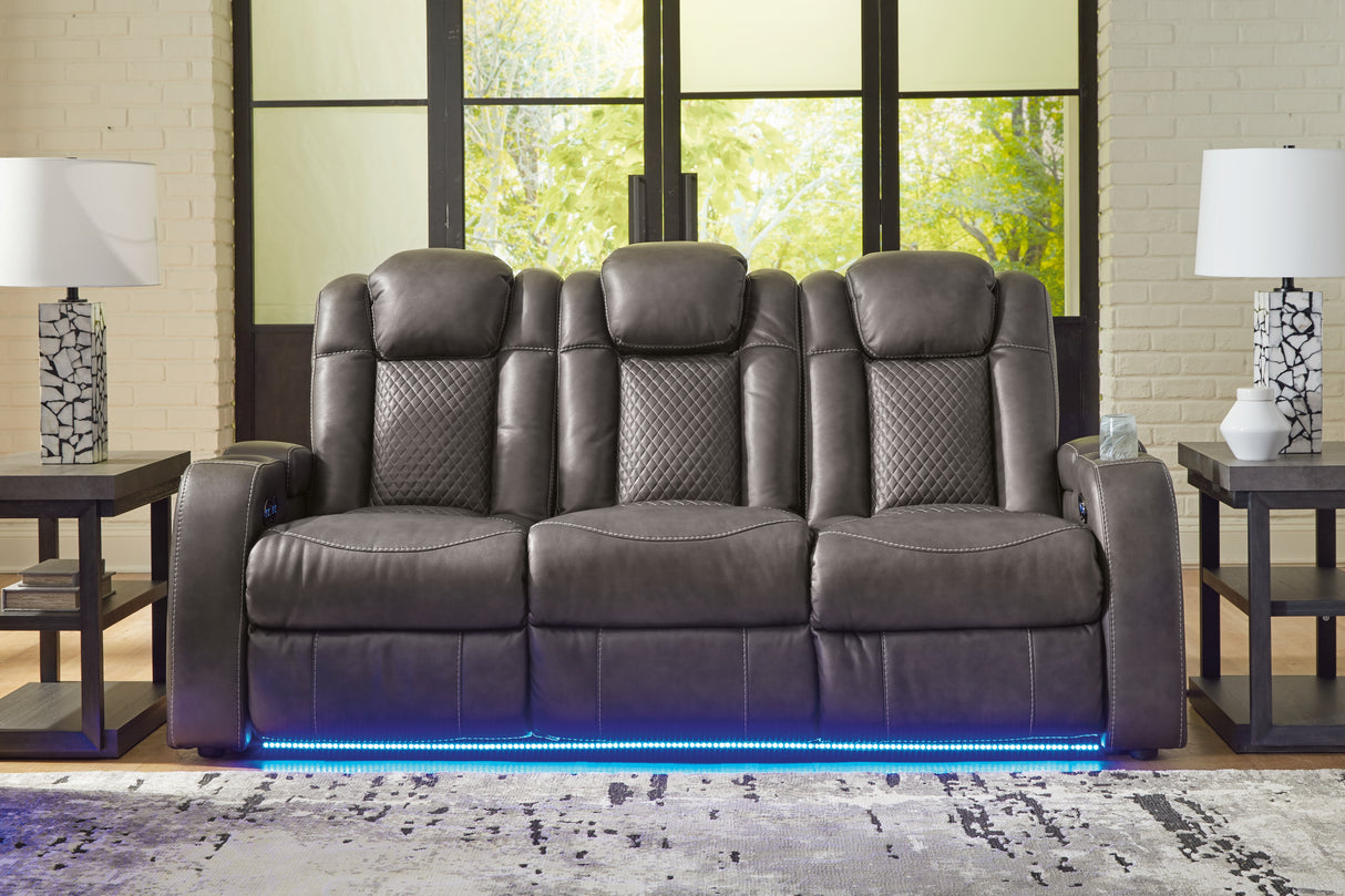 Furniture City Slidell - Ashley Furniture - Fyne-Dyme Living Room - PWR REC Sofa with ADJ Headrest / Shadow - 3660215