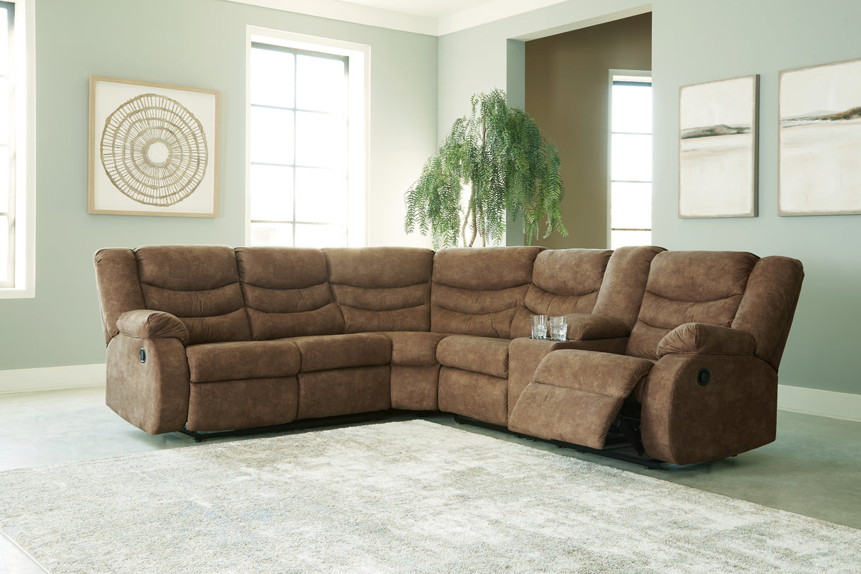 Furniture City Slidell - Ashley Furniture - Partymate Sectional - 2-Piece Reclining Sectional / Brindle - 36902S1