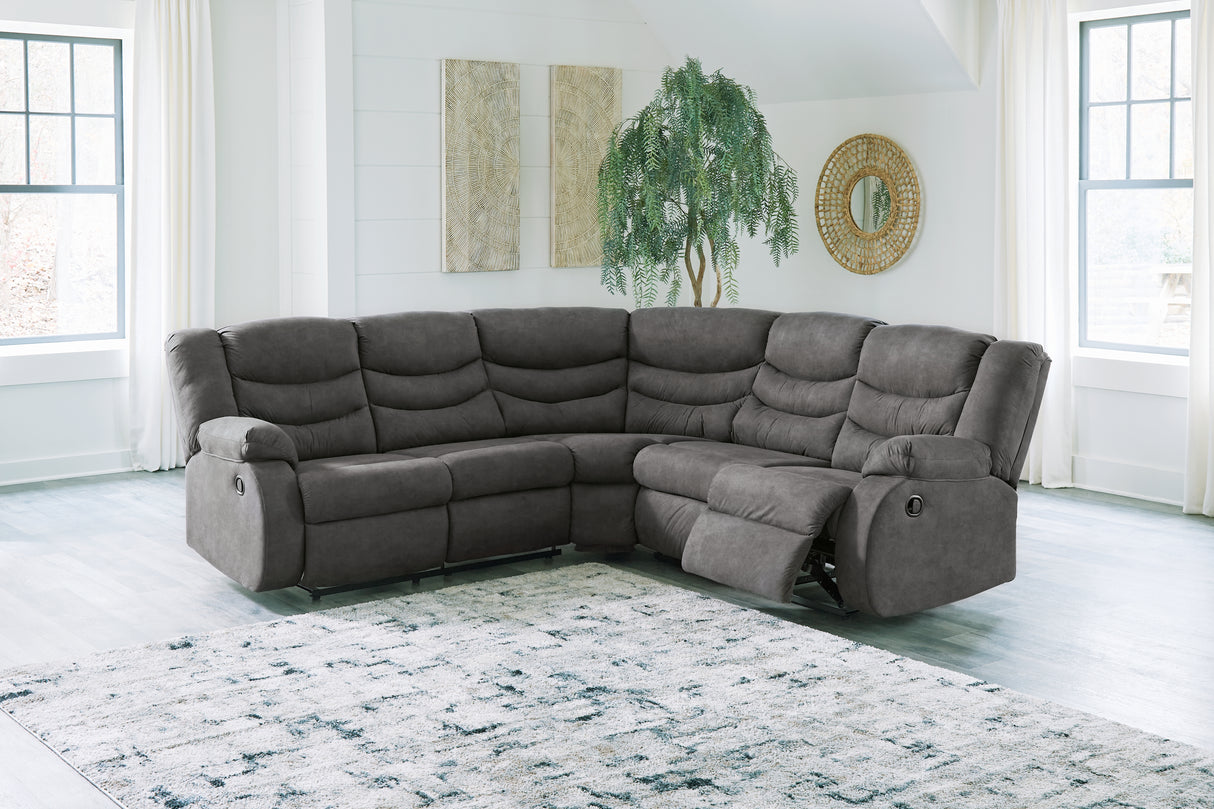 Furniture City Slidell - Ashley Furniture - Partymate Sectional - 2-Piece Reclining Sectional / Slate - 36903S2