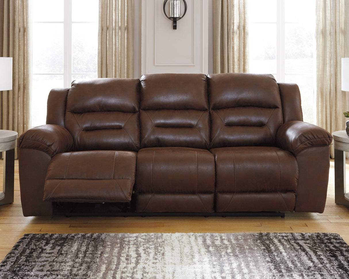 Furniture City Slidell - Ashley Furniture - Stoneland Living Room - Reclining Power Sofa / Chocolate - 3990487