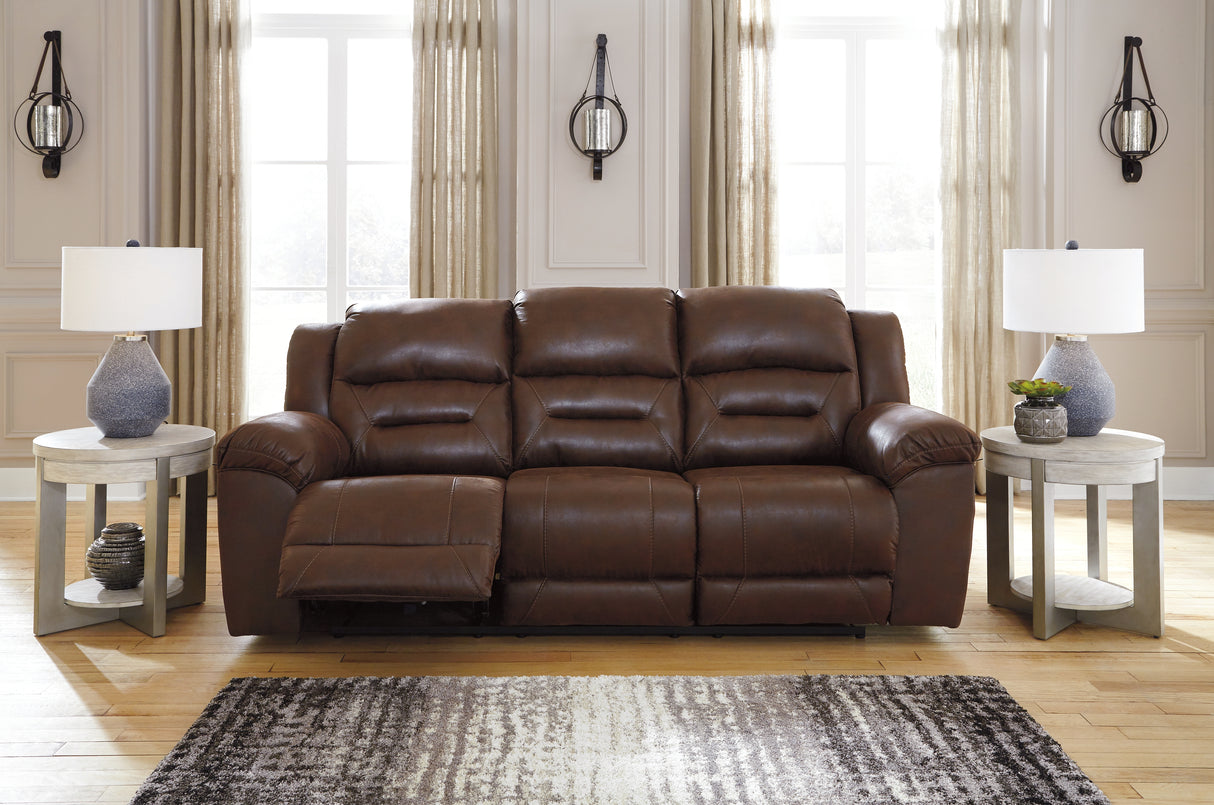 Furniture City Slidell - Ashley Furniture - Stoneland Living Room - Reclining Sofa / Chocolate - 3990488