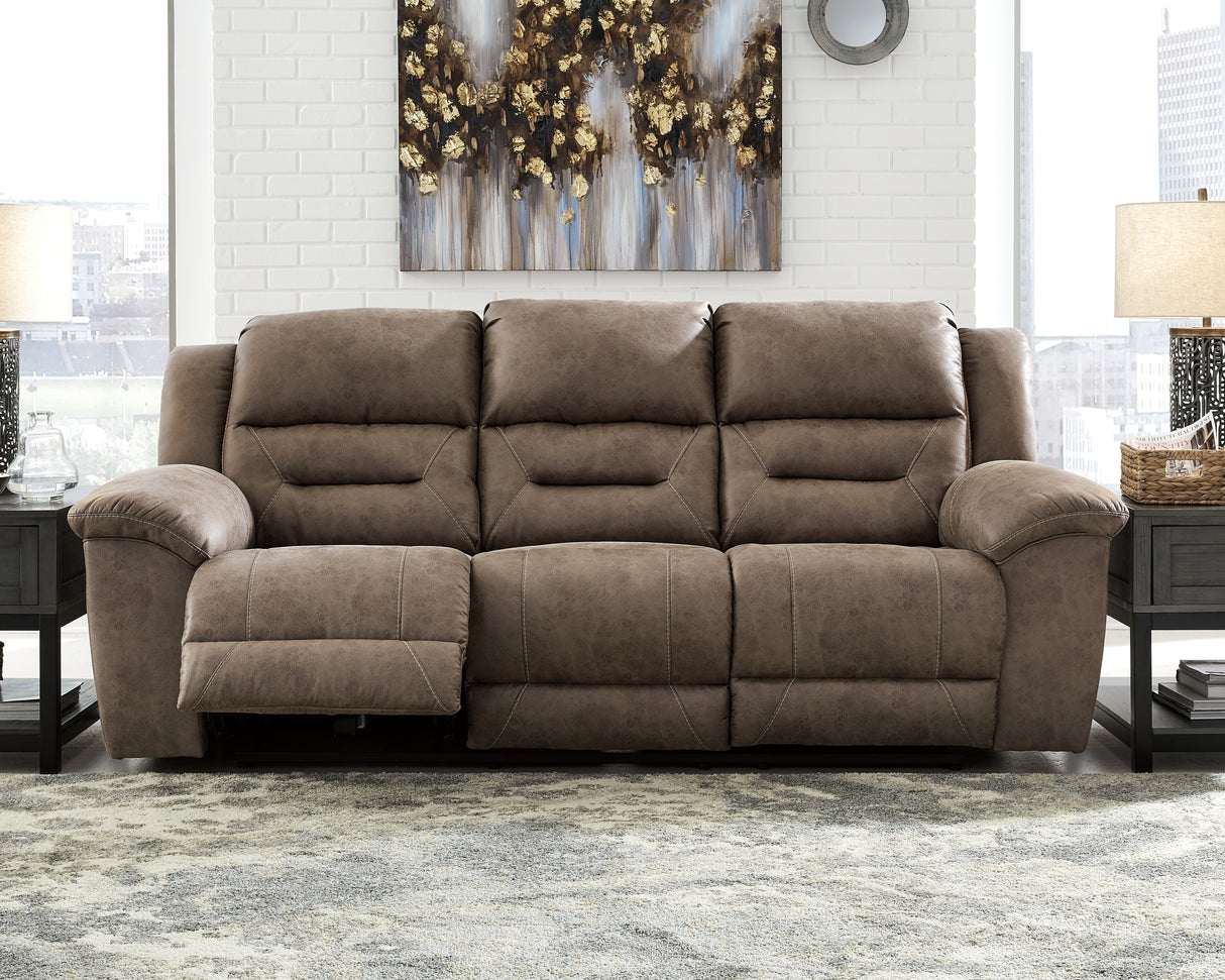 Furniture City Slidell - Ashley Furniture - Stoneland Living Room - Reclining Power Sofa / Fossil - 3990587