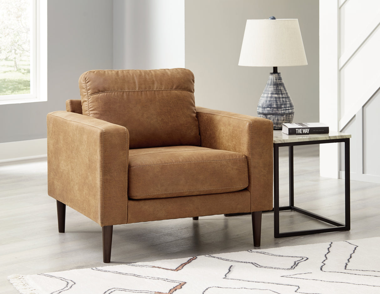 Furniture City Slidell - Ashley Furniture - Telora Living Room - Loveseat / Caramel - 4100235