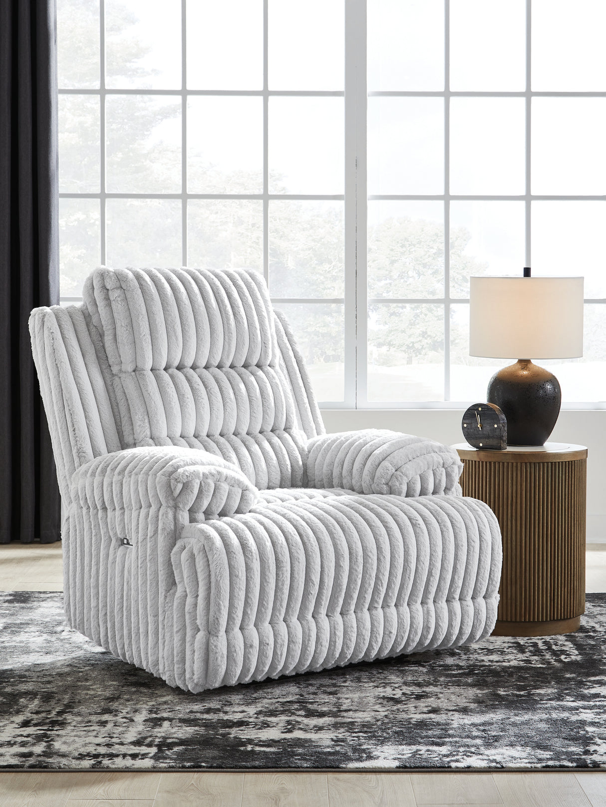 Furniture City Slidell - Ashley Furniture - Rhines Falls Living Room - Zero Wall Power Recliner / Alloy - PC4280406