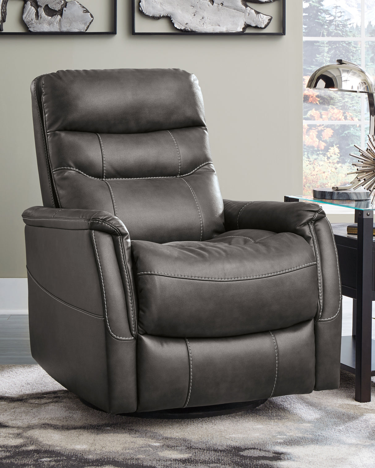 Furniture City Slidell - Ashley Furniture - Riptyme Living Room - Swivel Glider Recliner / Quarry - 4640261